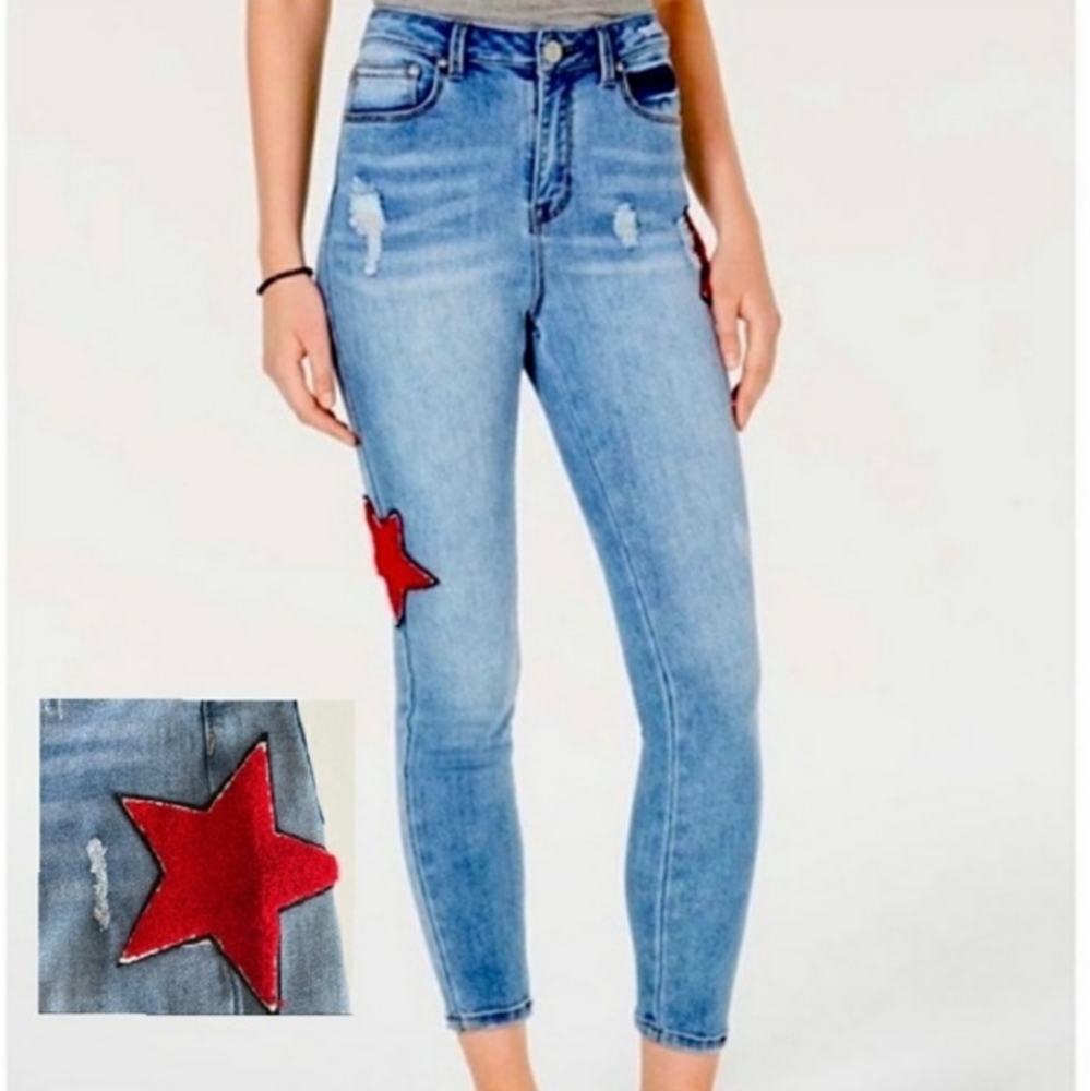 Indigo Rein Star Patchwork Jeans
